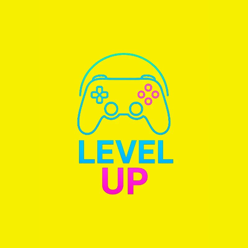 Level Up Neon Controller Graphics