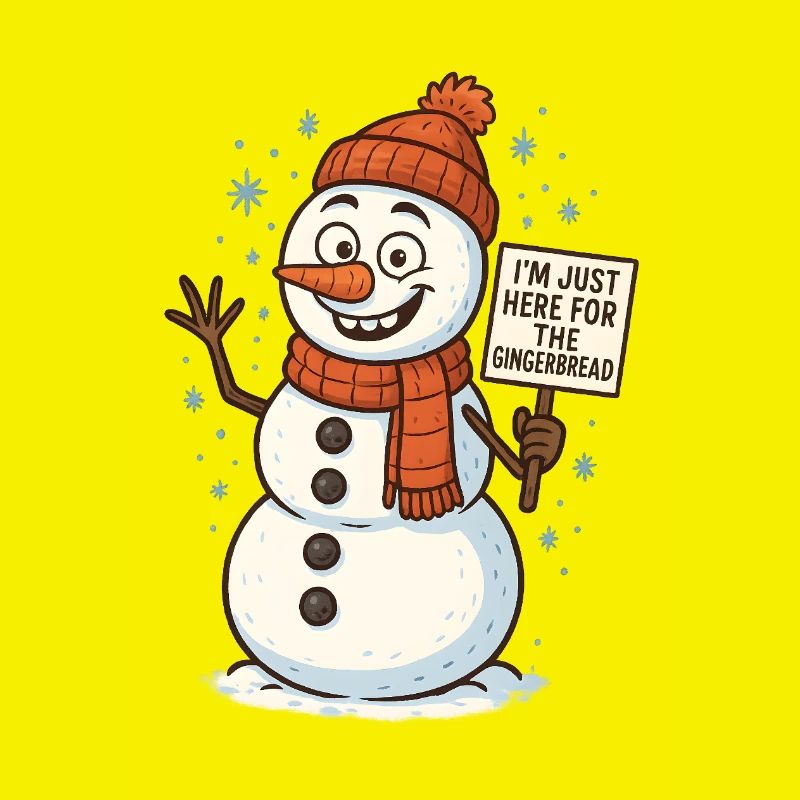 Schneemann mit Gingerbread Spruch