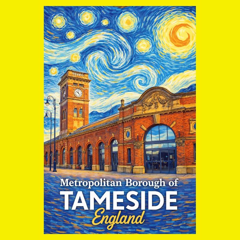 Tourbillon de nuages et briques de Tameside Angleterre