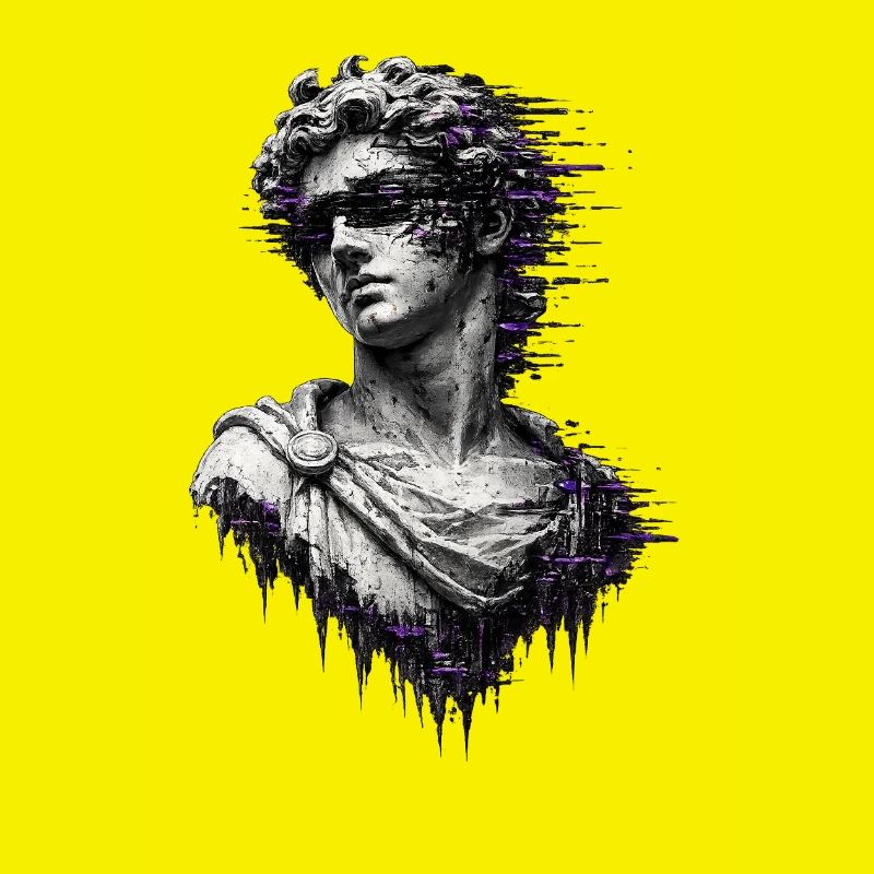 Lila Glitch Classic-Statue