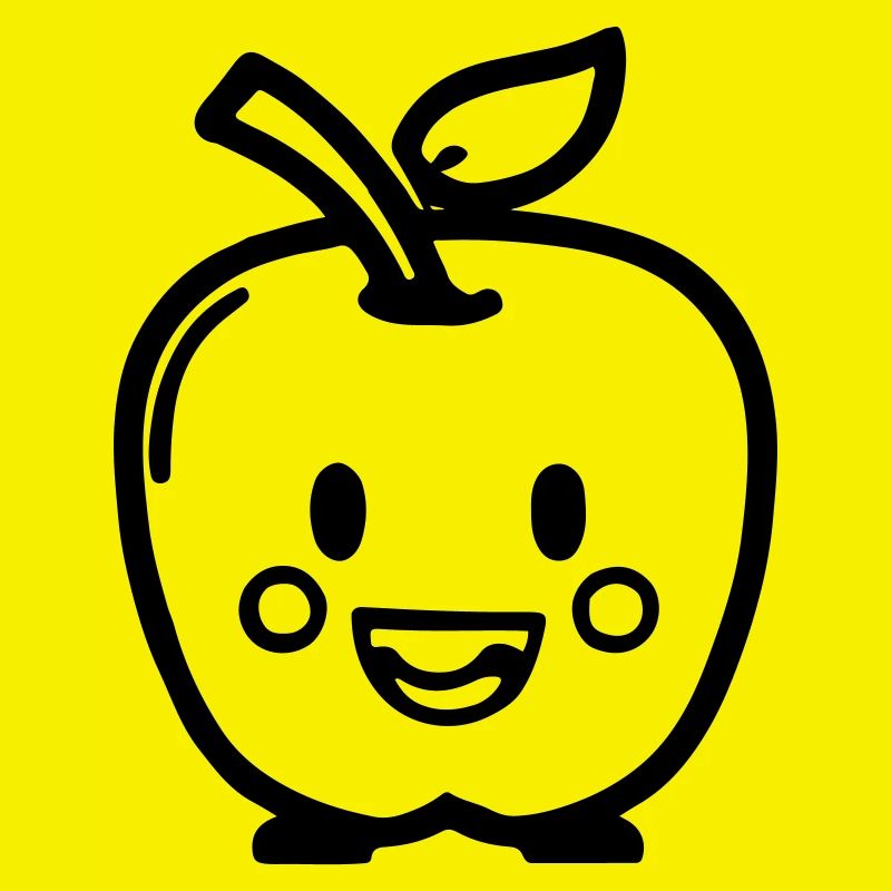 Niedlicher Apfel mit Gesicht Vektor Geschenkidee
