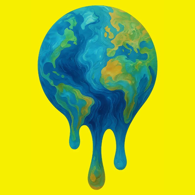 Melting Globe – Abstract Climate Art
