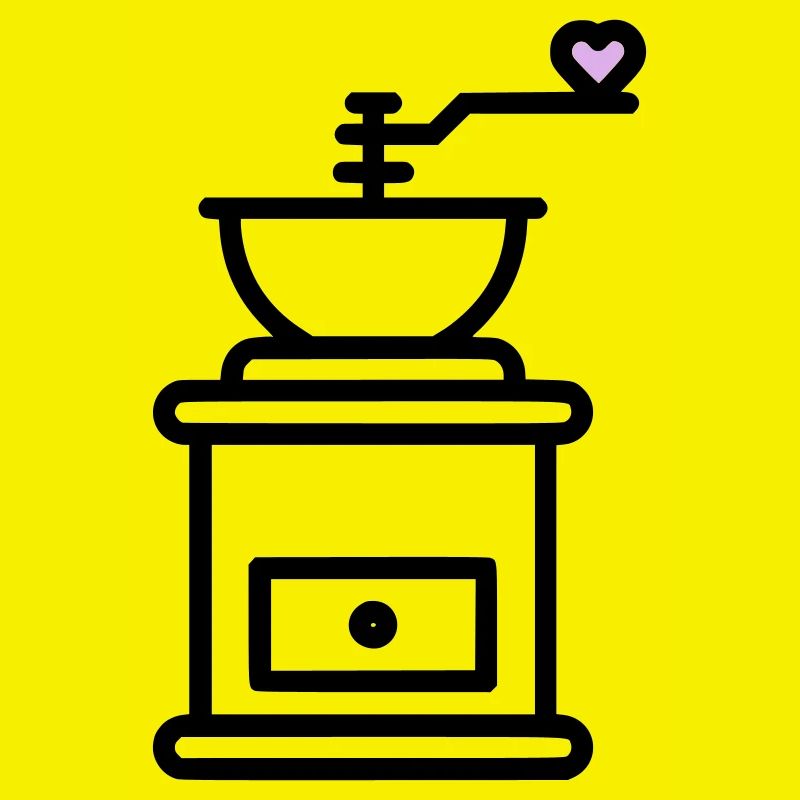 Coffee Love: Coffee Grinder with Heart Vector