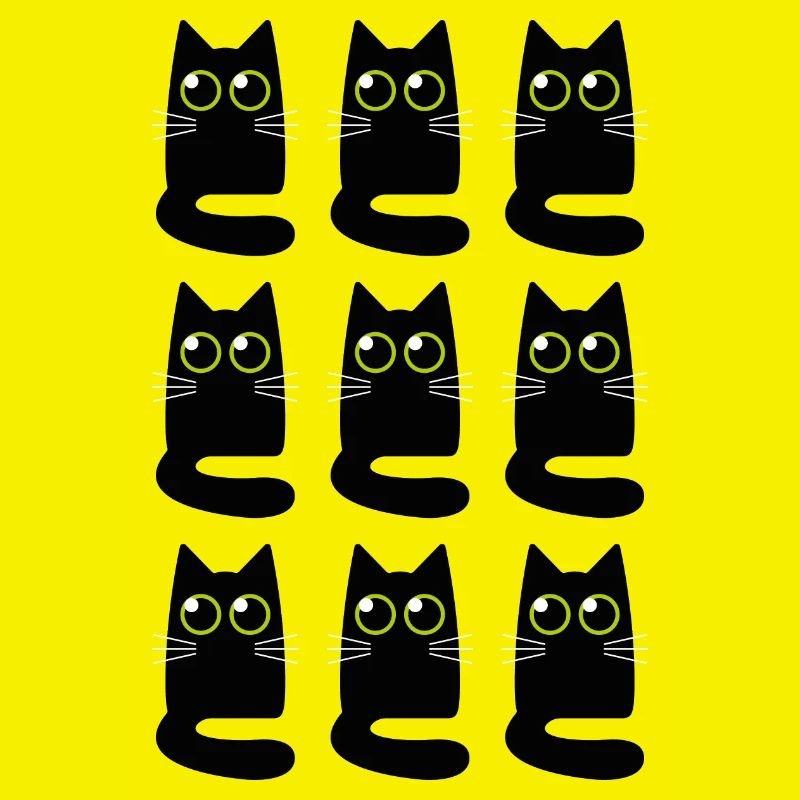 Neuf Petits Chats Noirs