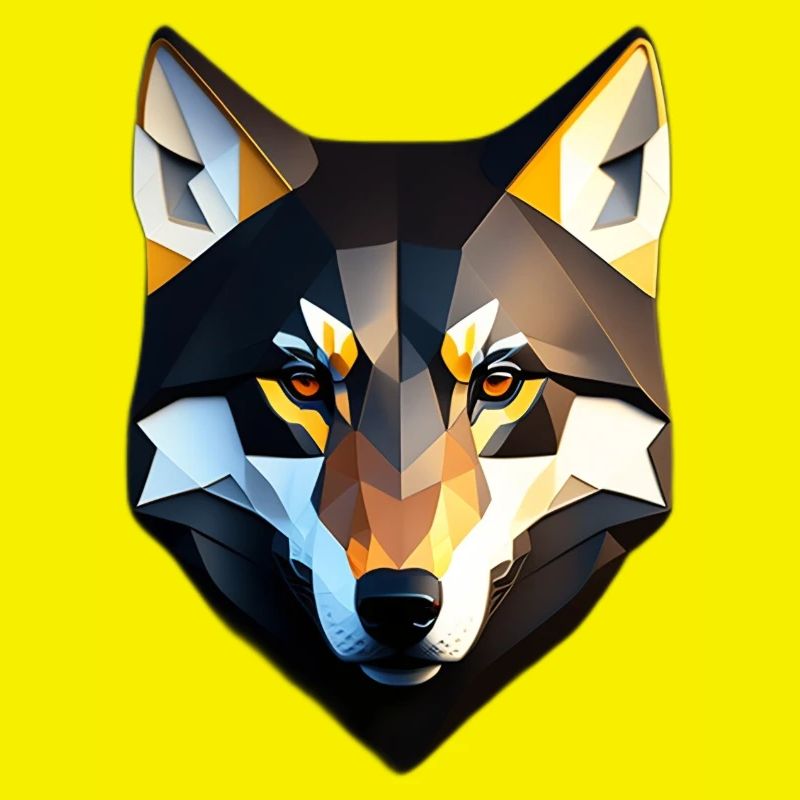 Conception de visage à faible Poly Wolf