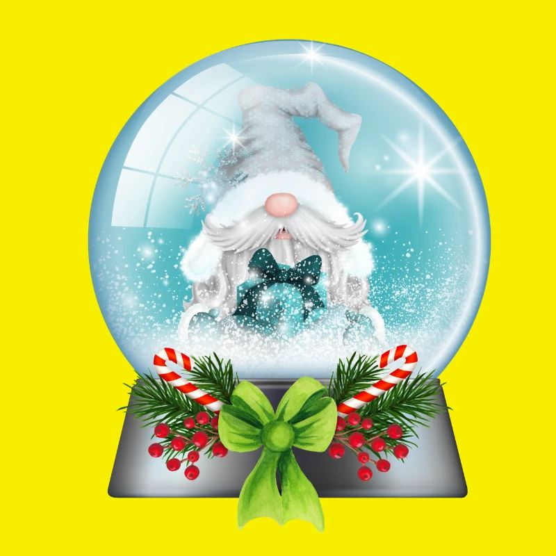 Snow Globe Santa with Candy Canes