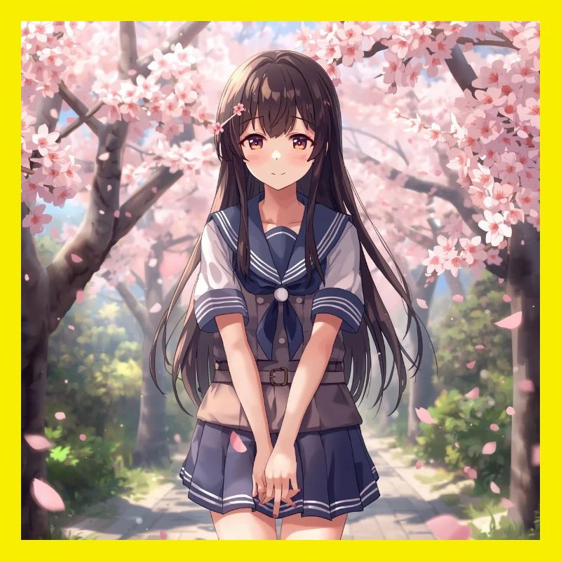 Kirschblüten Schulmädchen