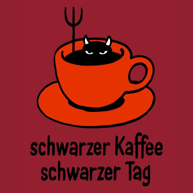 Kaffeeteufel rot. schwarzer Kaffee – schwarzer Tag