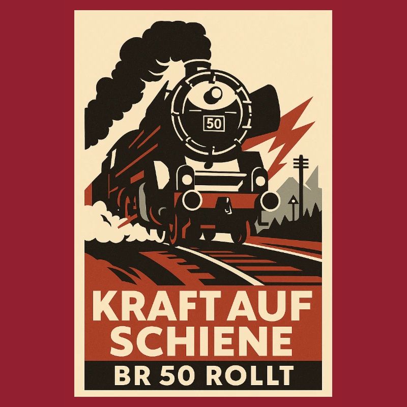Railway: Power on rail: BR 50 rolls freight train