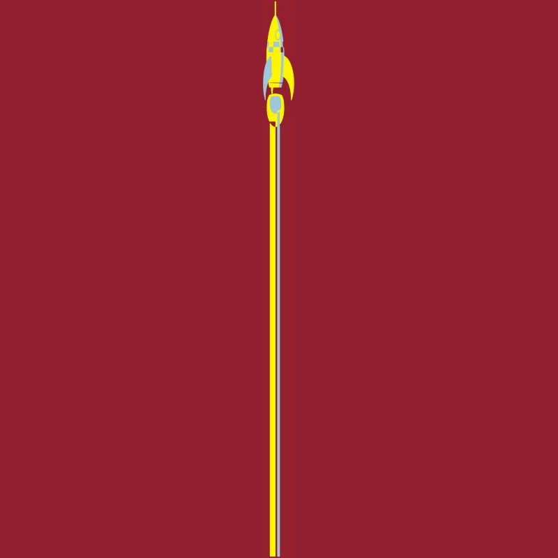 Retro Rocket with trail 2c