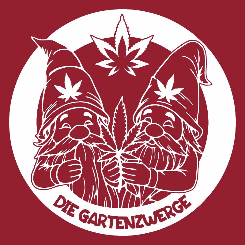 Kiffer Gartenzwerge mit Hanfblatt