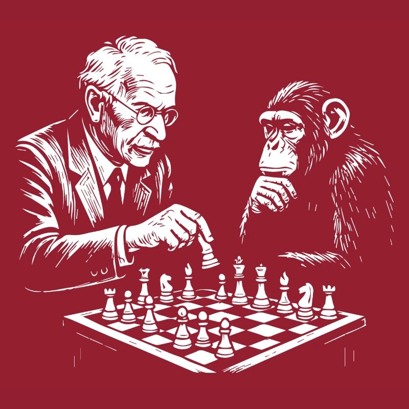 Jung chess battle with monkey