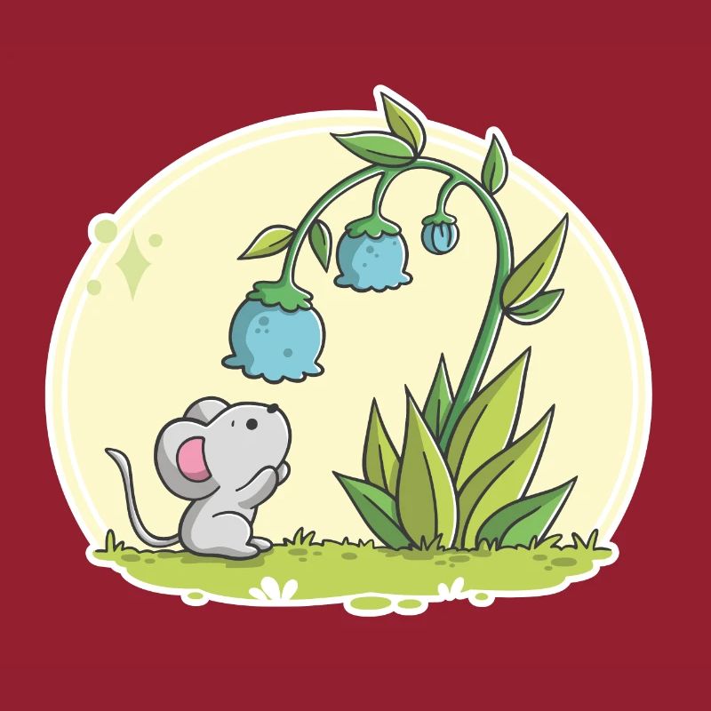 Souris mignonne regardant dans une fleur