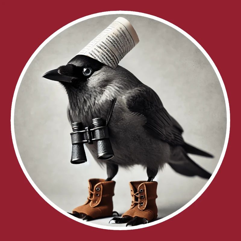Jackdaw with binoculars
