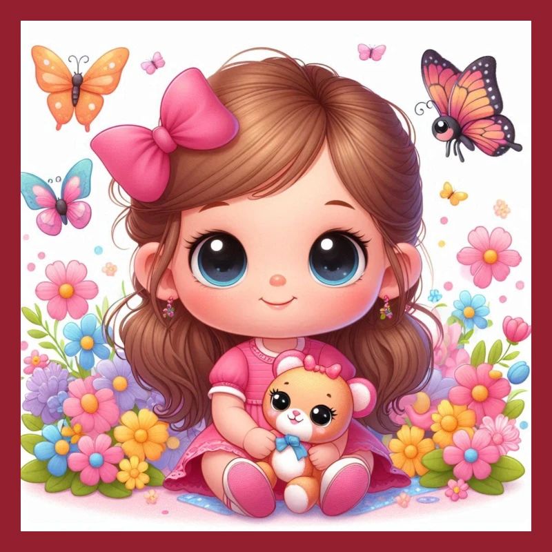 Kleines Mädchen mit ihrer Tigger-Puppe