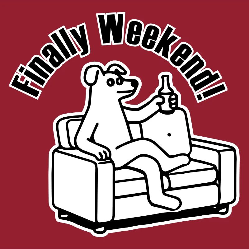 Dog on a couch - "Finally Weekend!" Design