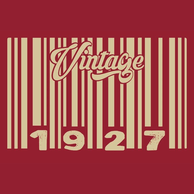 vintage 1927 Code barre 1927: Année 2025.