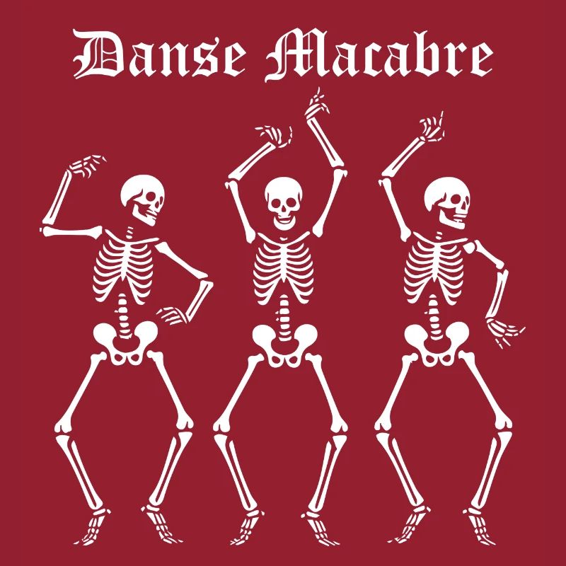 Danse Macabre with Skeletons dancing