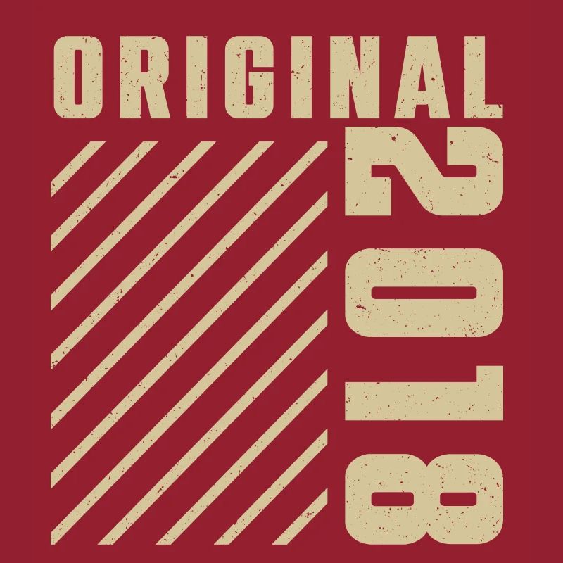 Original 2018 Authentic 2018 Vintage Bursdag
