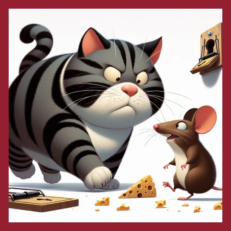 Course de petites souris et de fromage de chat