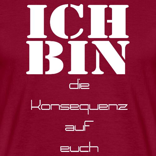 ich bin die Konsequenz auf euch