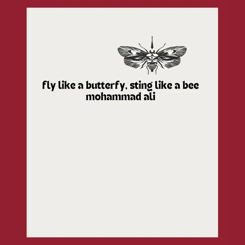 Voler comme un papillon Dard Comme Une Abeille Mohammad Ali