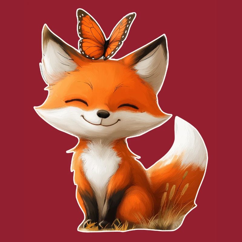 Fox with Butterfly