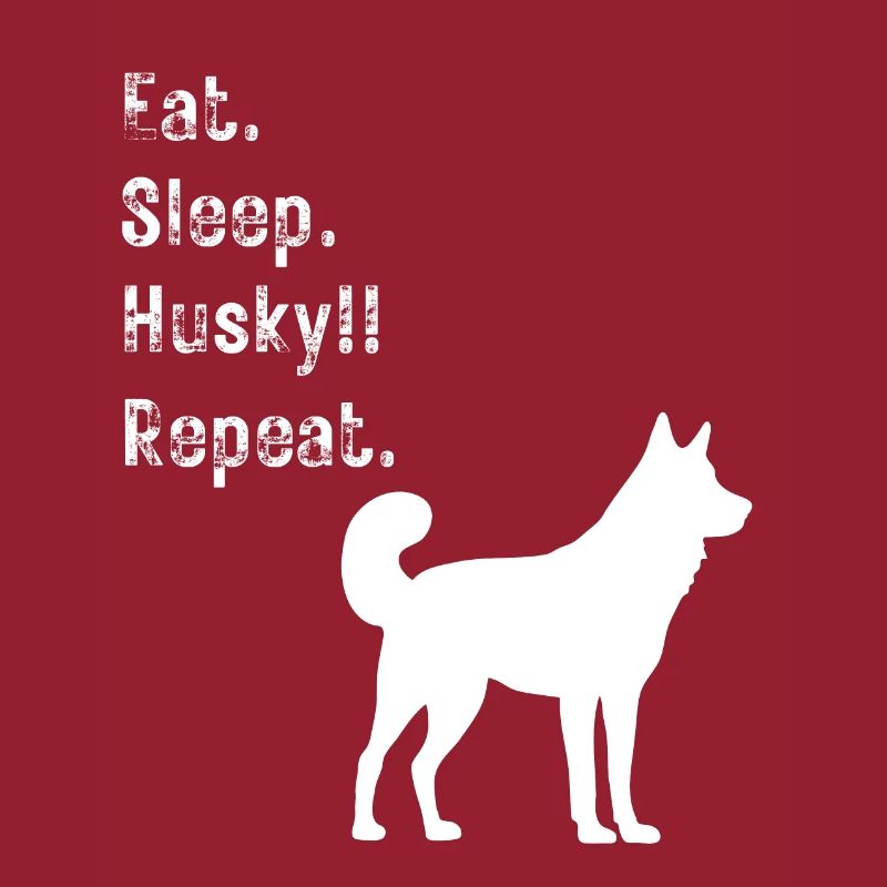 Drôle manger dormir Husky répéter