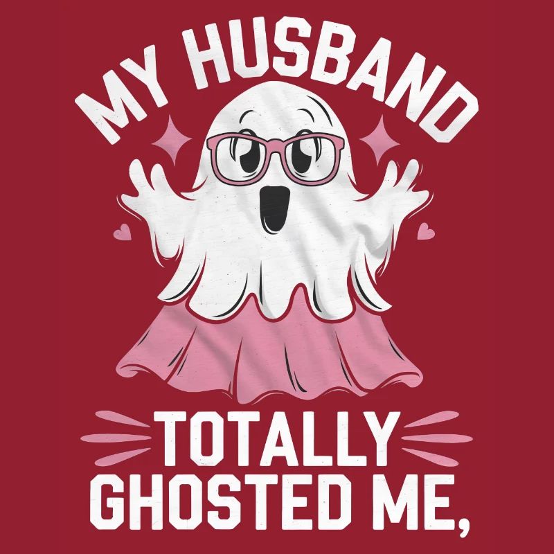 Cute Ghost with Glasses My Husband Ghosted Design