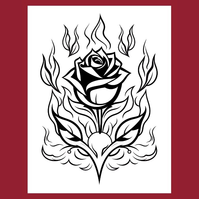 Blume Tattoo #7 Malvorlage Muster