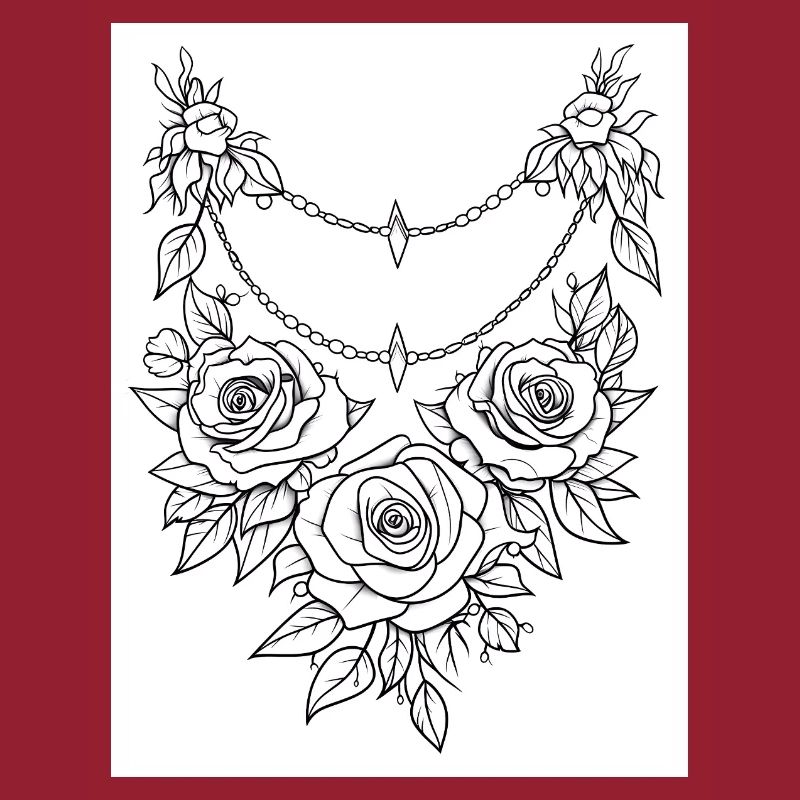 Flower Tattoo #17 Coloring Page Pattern