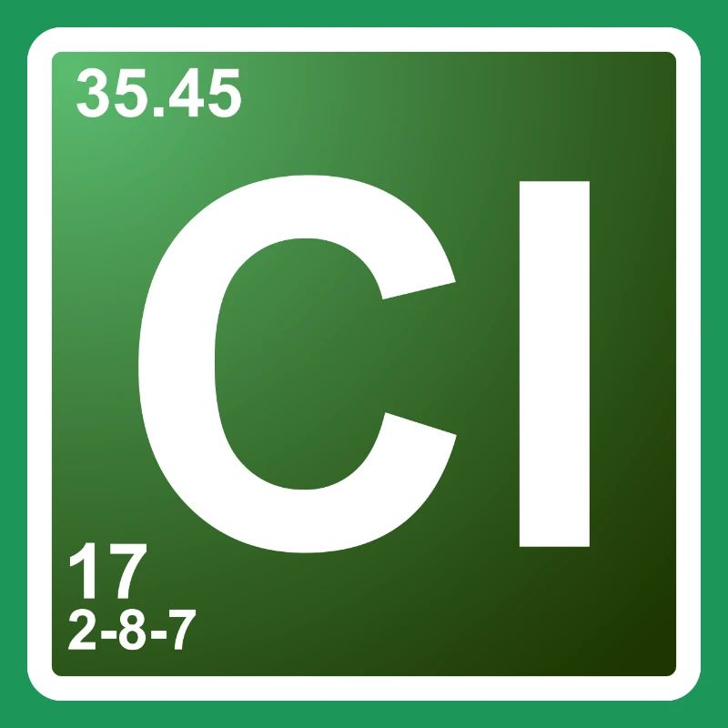 Cl - élément de chimie du chlore 17