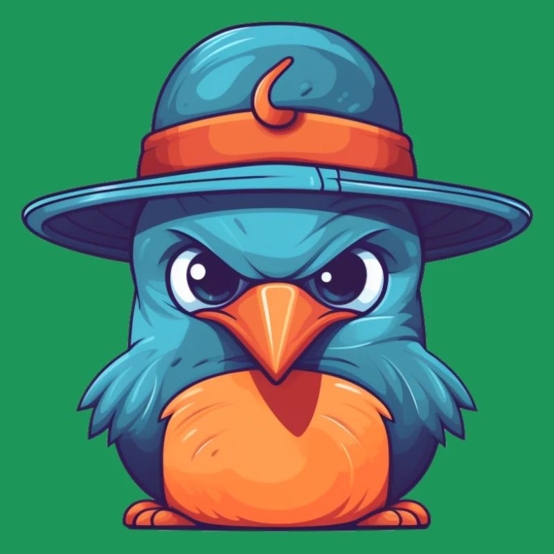 vogel mit hut