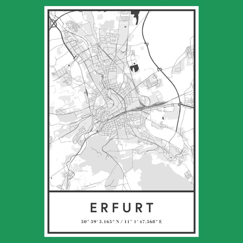 Erfurt Thuringia map city map city map map