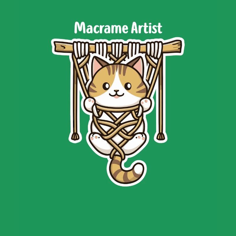 Funny Macrame Cat Artist Macrame