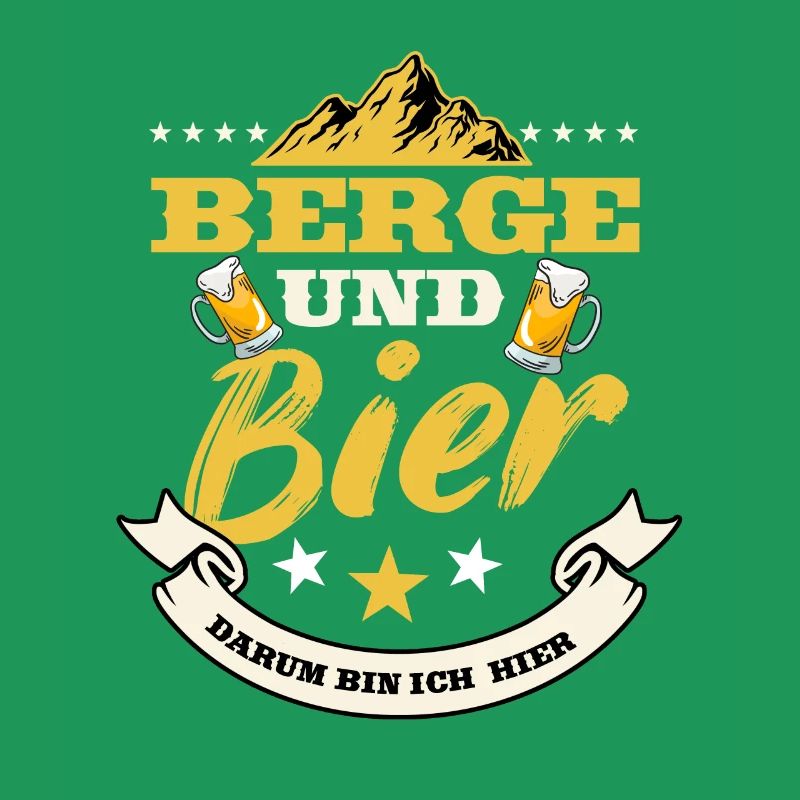 Berge und Bier darum bin ich hier Geschenk Wandern