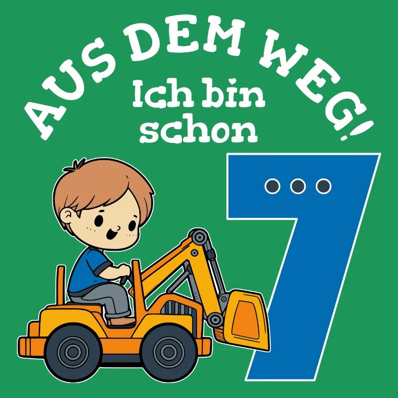 7. Geburtstag Bagger Junge