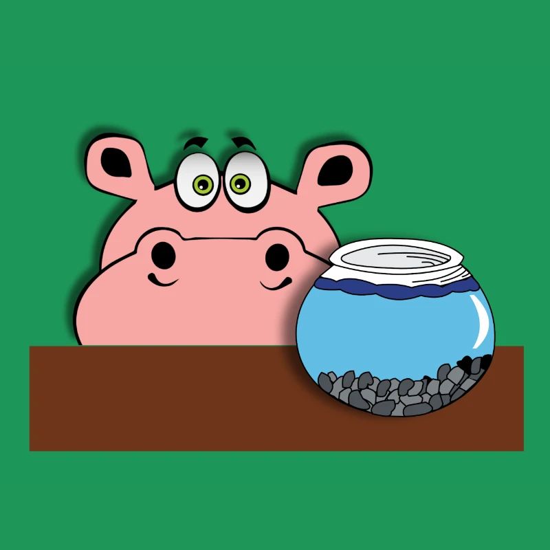 fisch hippo nilpferd baby kind geschenkidee comic