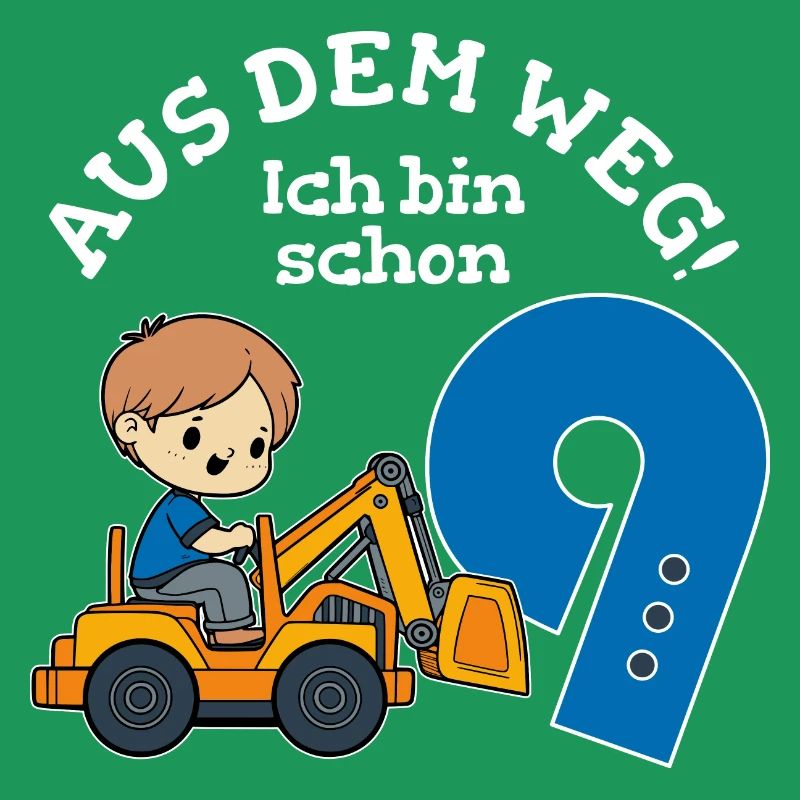 9. Geburtstag Bagger Junge