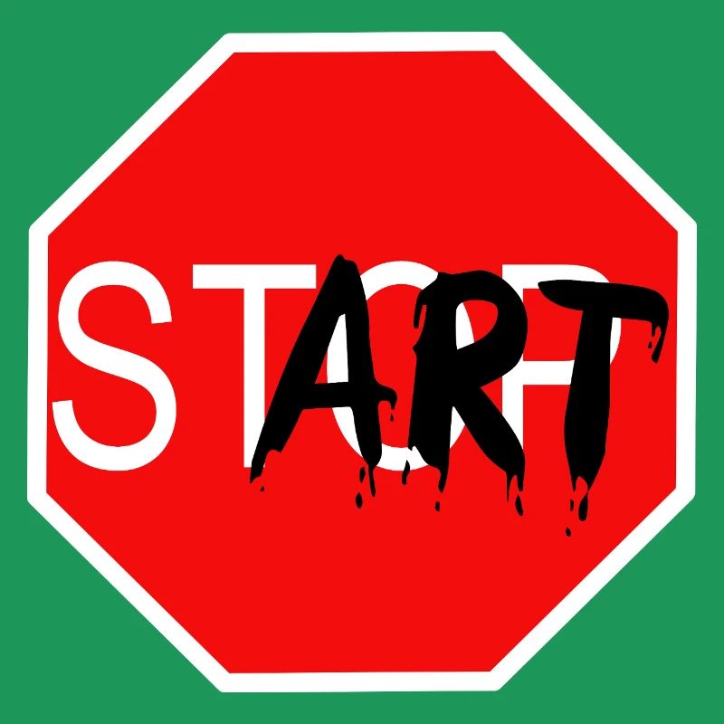Startzeichen Graffiti Stoppschild