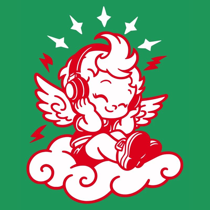 Musik Engel – Cherub mit Kopfhörern