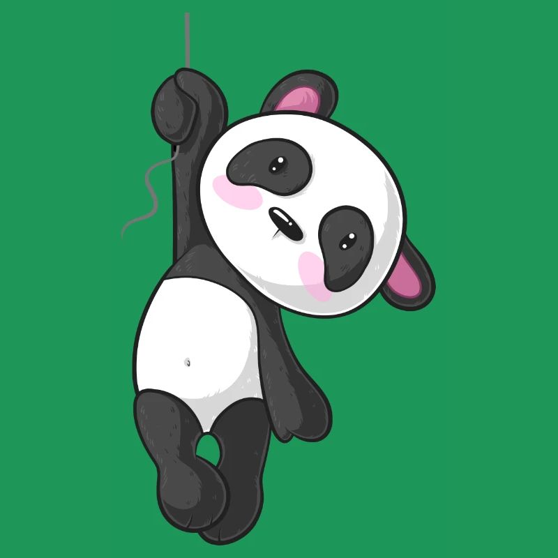Hängender Comic Panda