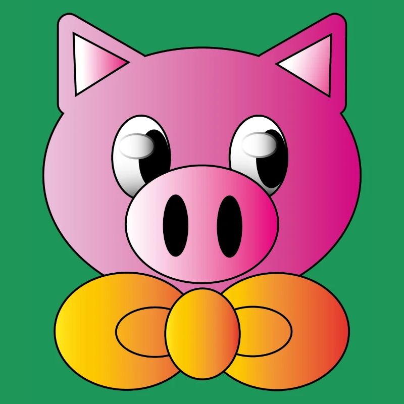 Cochon avec cravate à chignon