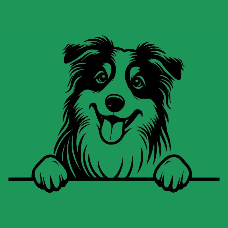 Peeking Australian Shepherd Vector