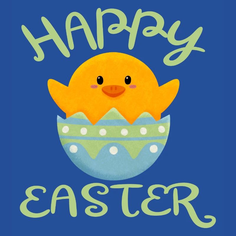 Happy Easter chick in Easter egg