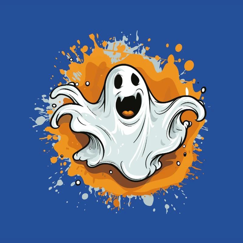 Haunted ghost on color splash