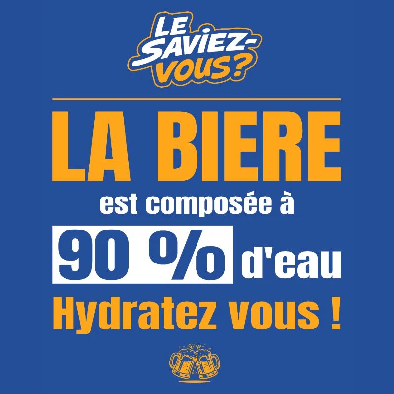 La bière est composée à 90% d'eau, hydratez vous !