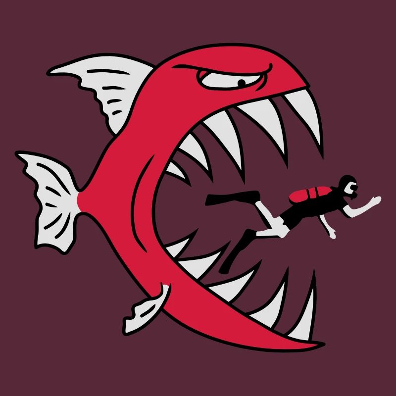 Monster Fish Eats Diver