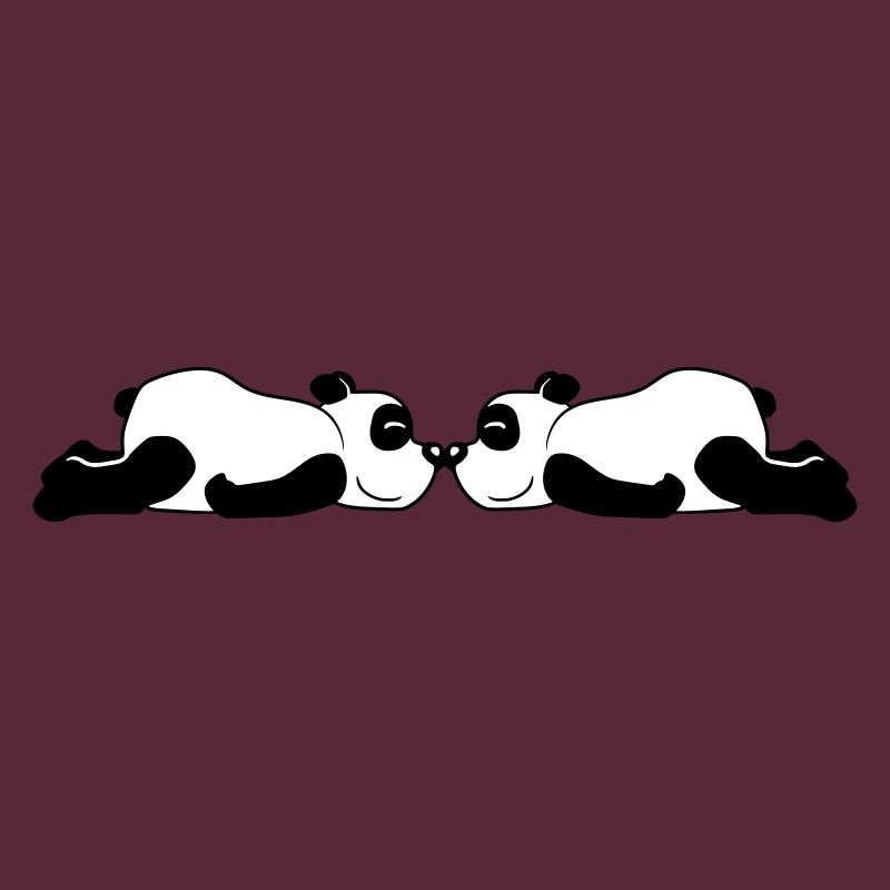 2 panda couché