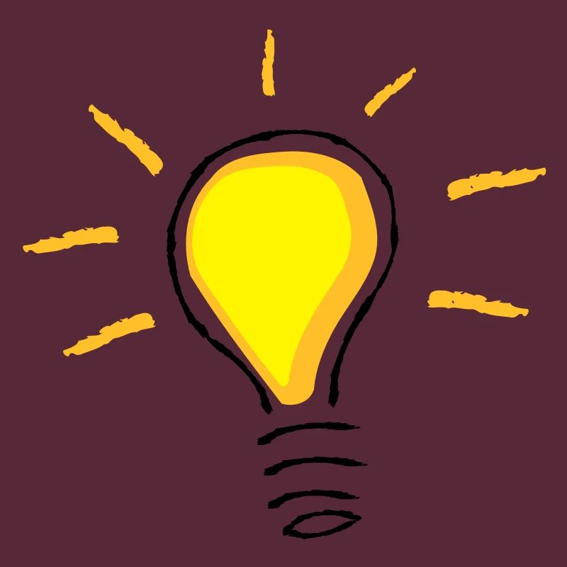 Yellow light bulb turned on